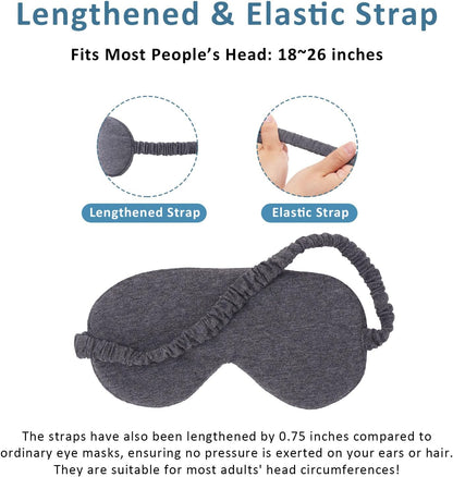 3 Packs Cotton Sleep Eye Masks Effective Light Blocking Soft Blindfold for Men Women with No-Pressure Elastic Strap