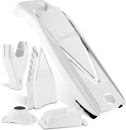 Mandoline Food Slicer Börner V5 (Profi Set) by Reston Lloyd • V-Slicer with 4 Inserts, Docking Station & Food Holder • Made in Germany • Fruit & Vegetable Chopper • Multiple Settings • Color: Lime