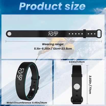 Vibrating Alarm Wristband Heavy Sleepers Adults Wrist Band Shock Clock Watch Bands for Deaf People Silent Bracelet Sleeper Wearable Bed Shaker Sleep Tracker Ring Watches Sleep Apnea (3pcs Black)