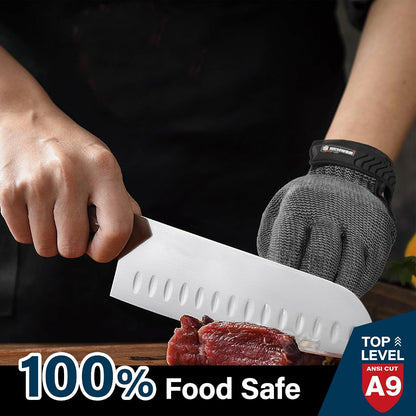 Schwer SlicePro ANSI A9 Cut Resistant Glove PR1706, Stainless Steel Mesh Metal Glove, Food Grade for Kitchen Cooking, Butcher Meat Cutting, Oyster Shucking, Mandoline, Fishing, (M, 1 PCS)