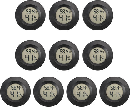 Serundo Auto Digital Hygrometer Thermometer Indoor/Outdoor Hygrometer 2PC | Mini Size,LCD,℉/℃ Conversion,Fast Response, Outdoor Thermometer with Humidity for Reptile Greenhouse Cellar 3D Printer
