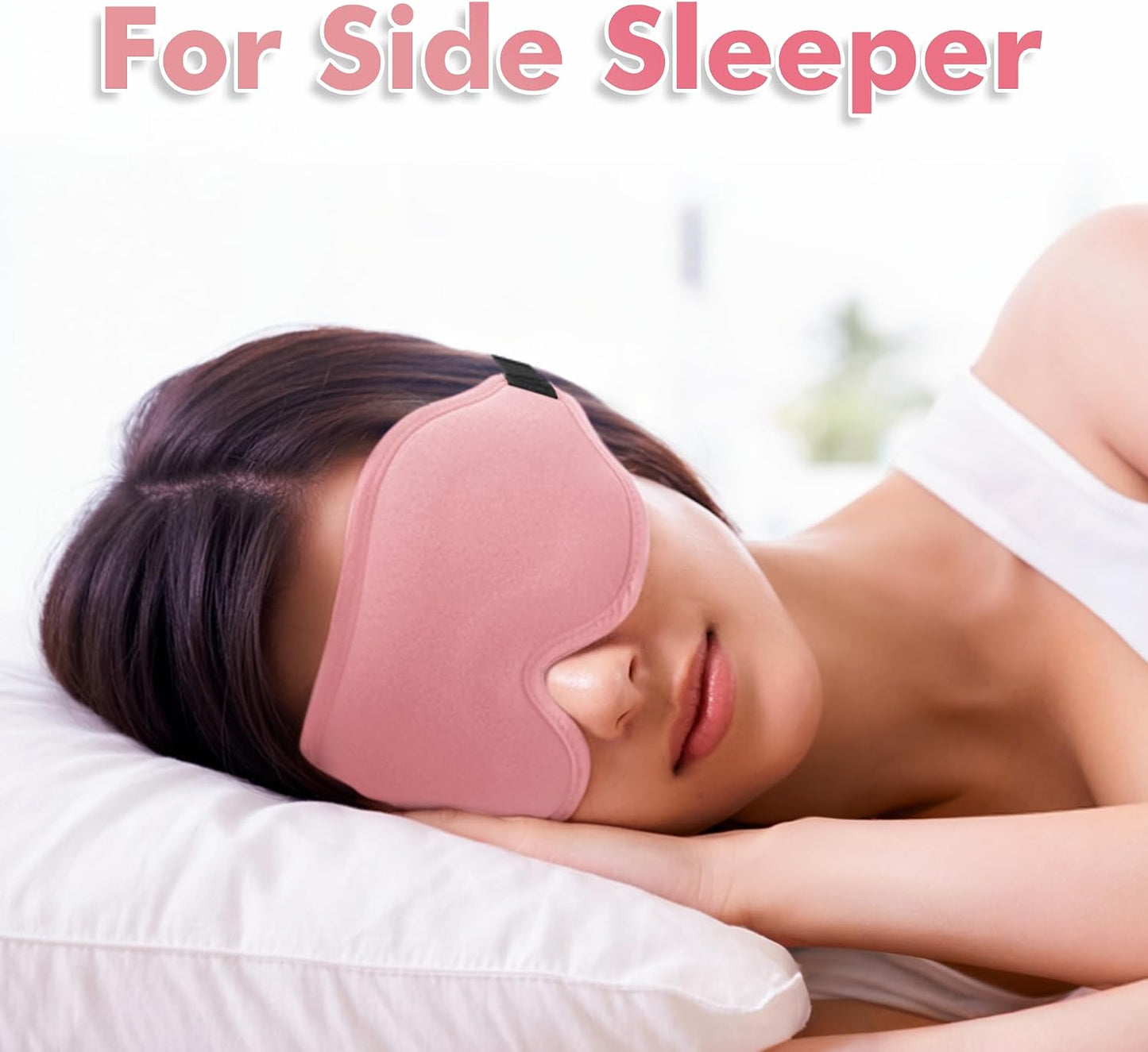 Sleep Eye Mask for Men Women, Lash Extensions 3D Sleeping Mask, Travel Blackout Night Blindfold Eye Shade Cover with Adjustable Strap (Black)