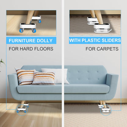 New Upgrade Furniture Sliders: Furniture Movers with Wheels & Groove | Furniture Dolly with 360° Rotatable Wheels - Appliance Roller for Moving Heavy Sofa Bed - Load Capacity Up to 750lb
