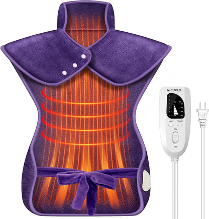Heating Pad for Back Pain Relief, FSA Eligible HSA, Electric Heating Pads for Back Neck Shoulders, Wearable Large Heat Pad, Christmas Gifts for Mom Women Dad Men, ETL Certified, 24” x 37”, Dark Gray