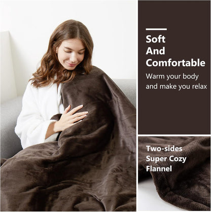 Tefici Heated Blanket Throw,Ultra Soft 2-Layer Flannel Electric Blanket