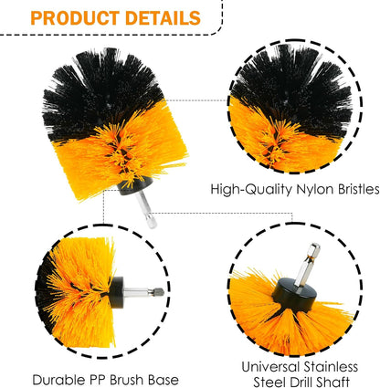 18PCS Drill Brush Attachments Set, Power Cleaning Scrub Brushes | Cleaning Brush Supplies with Scrub Pads, Sponge, Extend Long Attachment for Bathroom Bathtub, Grout, Tile, Sinks, Corners