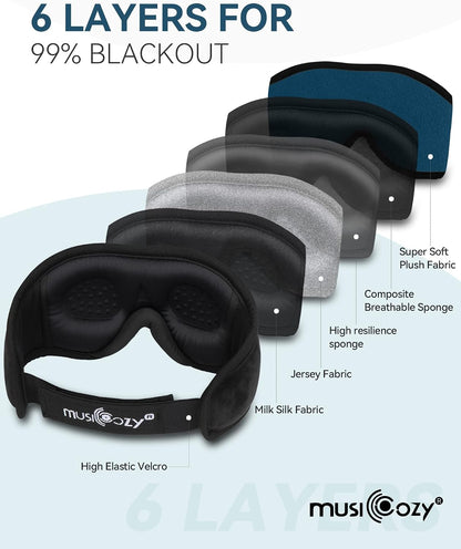 MUSICOZY Sleep Headphones Bluetooth 5.4 Sleep Mask with HD Sound