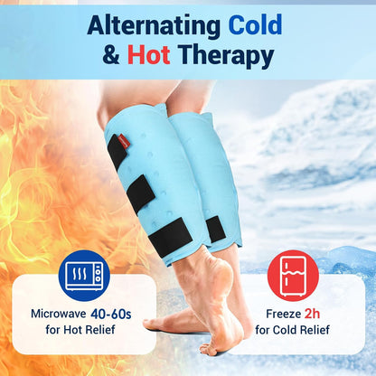 Comfytemp Large Knee Ice Pack Wrap Reusable Gel, FSA Eligible HSA, Full Coverage Knee Cold Compression Brace for Injuries, Pain Relief, Replacement Recovery, Arthritis, Surgery, Women Men Gift