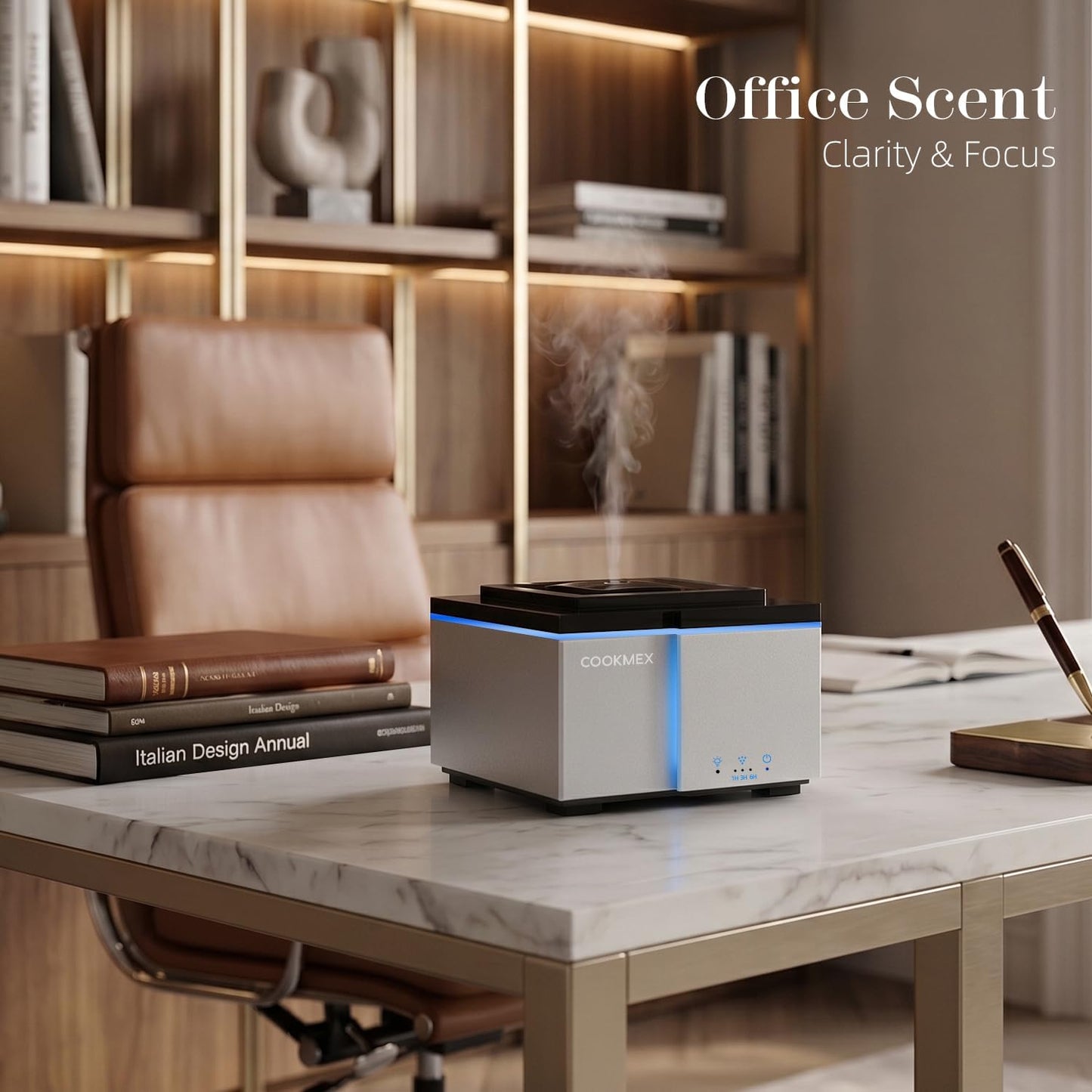 500ml Essential Oil Diffuser, Ultrasonic Aromatherapy Diffuser | All-Day Long-Lasting Cool Mist Humidifier with Remote Control, 7-Color Light, Timer, Auto-Off for Home, Bedroom (Silver)