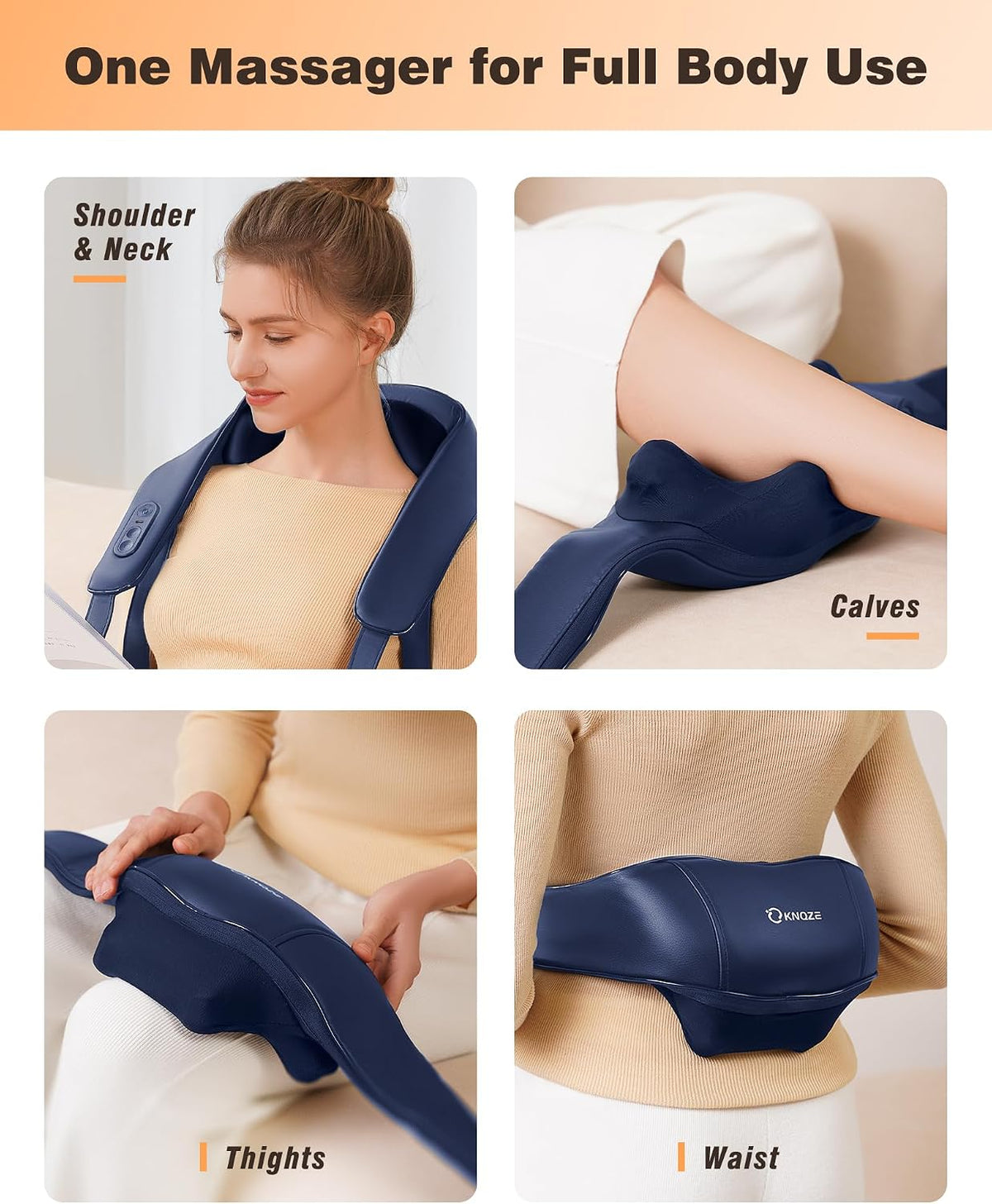 Cordless Neck and Shoulder Massager for Pain Relief Deep Tissue with Heat