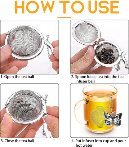 TeaSanavie 2 Pack Halloween Themed Tea Infuser - Gothic Loose Leaf Tea Steeper with Black Raven & Skull Butterfly Charm, 304 Stainless Steel, Perfect Spooky Tea Gift