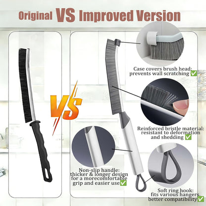 9-Piece Commercial-Grade Crevice Cleaning Brush Set, Ultra-Stiff Heavy-Duty Gap Scrubber Tools for Bathroom Grout, Window Tracks & Auto Detailing, Zero Cross-Contamination Arsenal