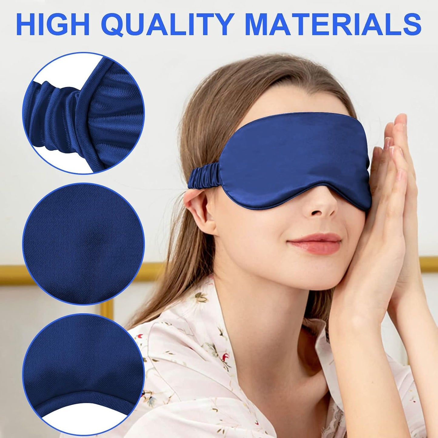 IEKEODI 2 Pack Sleep Masks, Blackout Eye Masks for Sleeping, (Black+Purple) | Silky Soft Comfort, Light Blocking Blindfold Design, Gentle Elastic Fit, Smooth Skin Feel, Travel and Nap Ready