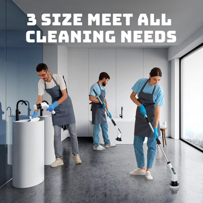 Electric Spin Scrubber for Bathroom: Shower Cleaner Brush with Long Handle (White1)