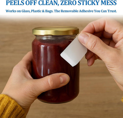 500 Pack Blank Removable Freezer Labels Food Labels for Containers, Pantry Organization Waterproof, Write-On Freezer Labels for Kitchen, Restaurant & Grocery （1 * 2 Inch）