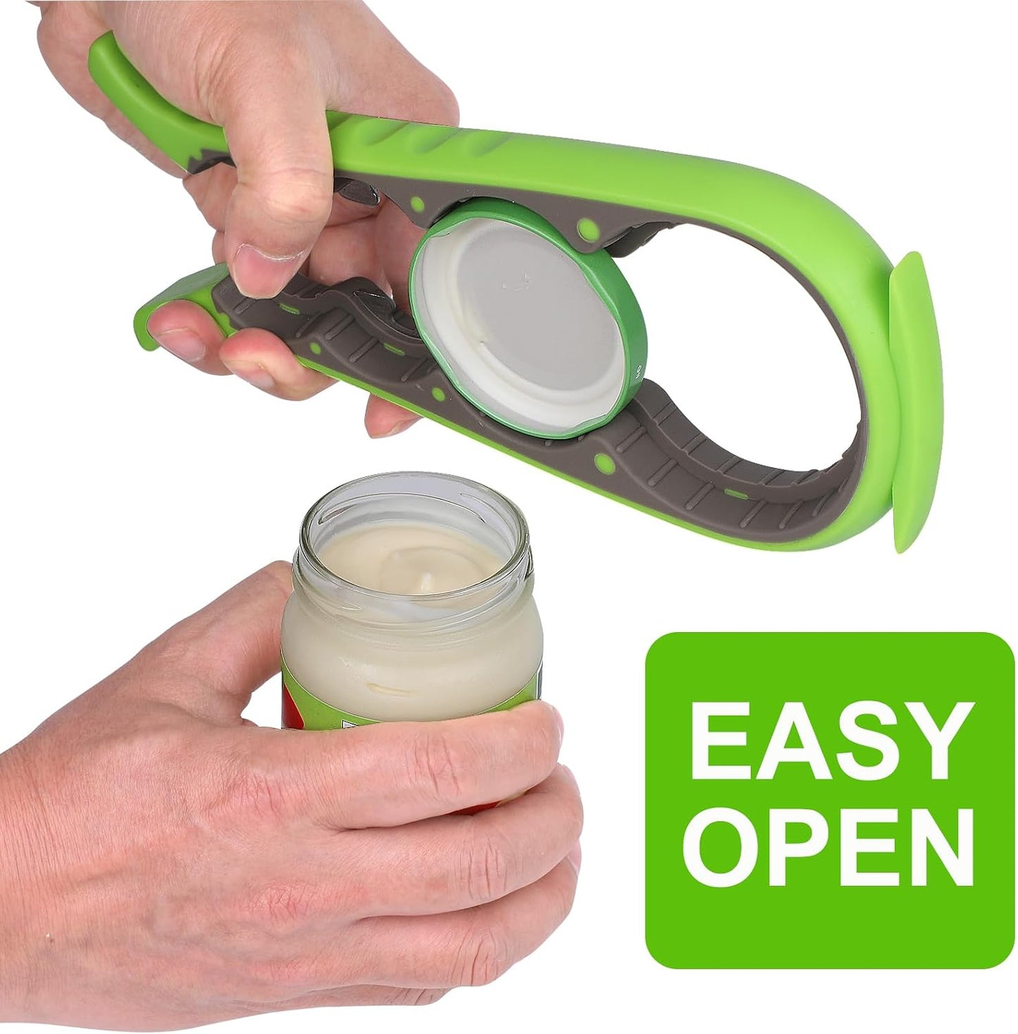 5 in 1 Lids off Jar Opener, Bottle Opener, Ideal For Women, Kids, Seniors - for Multipurpose Kitchen Tool, Easy open. White