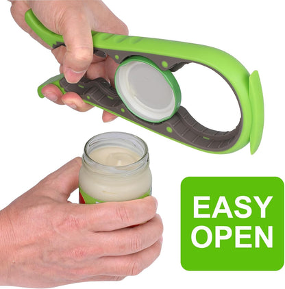 5 in 1 Lids off Jar Opener, Bottle Opener, Ideal For Women, Kids, Seniors - for Multipurpose Kitchen Tool, Easy open. White