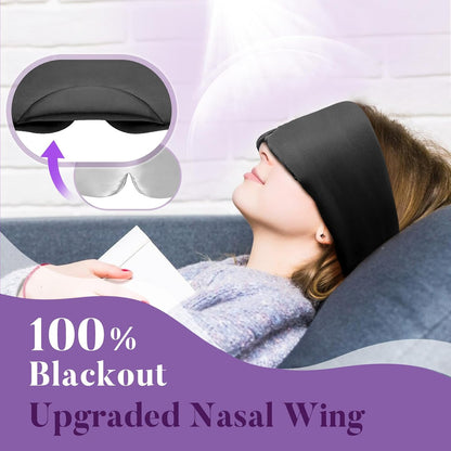 Sleep Mask, Eye Mask Weighted Light Blocking Eye Cover, Travel Mask | Softer Than Silk, Night Sleeping Mask for Women Men, Comfortable Adjustable Band Camel