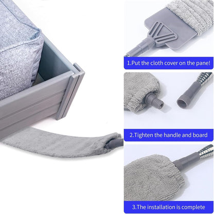 Retractable Gap Dust Cleaner, Extendable Gap Duster with 4 Microfiber Dusting Cloths Long, Under Appliances Cleaning Tools with Extendable Pole,Under Refrigerator, Furniture, High Ceiling