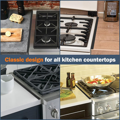 Stove Gap Covers Stainless Steel,2Pack Retractable Stove Gap Filler-Black | (13.8"–27.5" Length, 0.79" Width), Heat-Resistant Guard & Range Trim Kit Between Stove Top & Counter