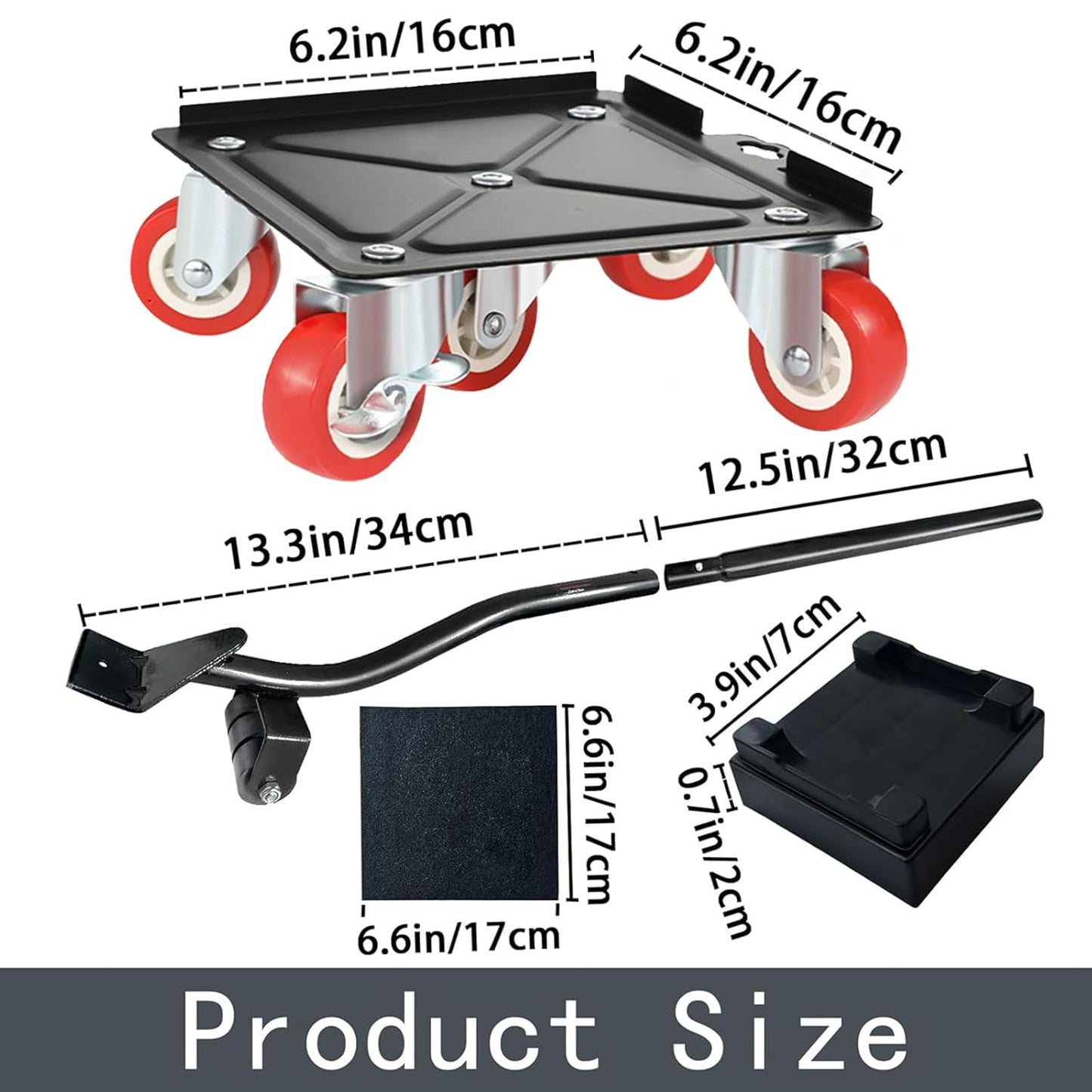 Furniture-Dolly-Furniture-Movers with-5-Wheels, Furniture Sliders Lifters Tool Set for Moving Heavy Duty, Furniture Dollies, Max Capacity 1650Ib Red