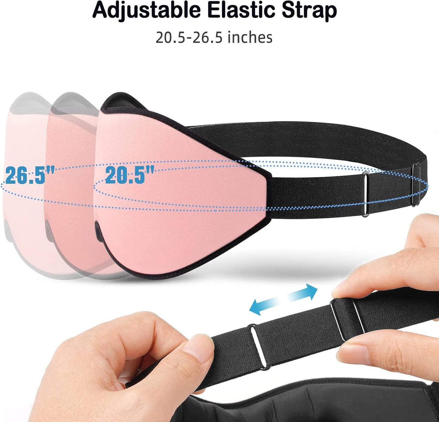 LitBear Sleep Mask for Side Sleeper Women Men, Eye Mask for Sleeping | Light Blocking 3D Contoured Sleeping Mask, Soft Breathable Sleep Eye Mask with Adjustable Elastic Strap for Travel, Black