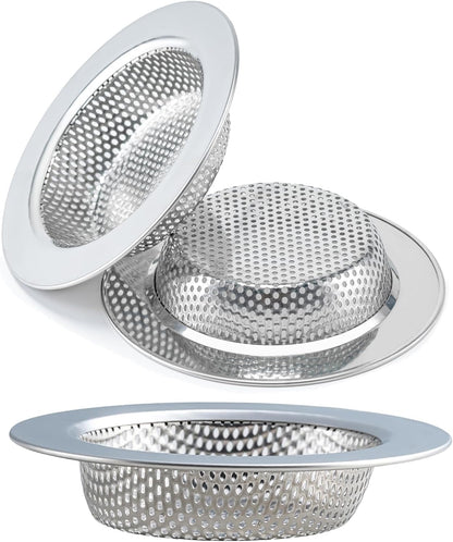 2 Pcs Sink Strainer Double-Layer Safe Design for Kitchen Sink Drain Basket | Upgraded Double-Layer Safe Kitchen Sink Strainer, No Finger Cuts, 4.5 Inch Outer Diameter, Fits Most Sinks