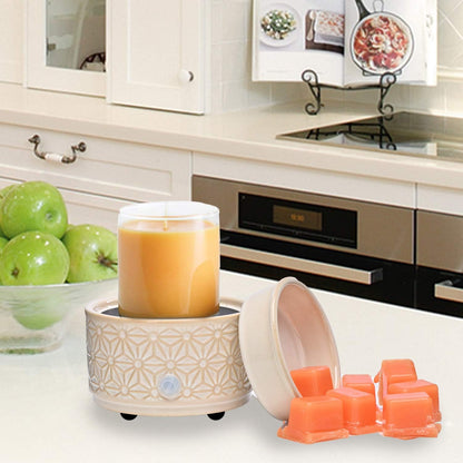 ASAWASA 2PCS Smart Candle Warmer for Large Jar, Coffee Mug Warmers, with Gravity Switch Auto Shut-On/Off, Safely and evenly Release The Aroma, Keep The Drink Warmth, Best Ideals Valentines Day Gifts