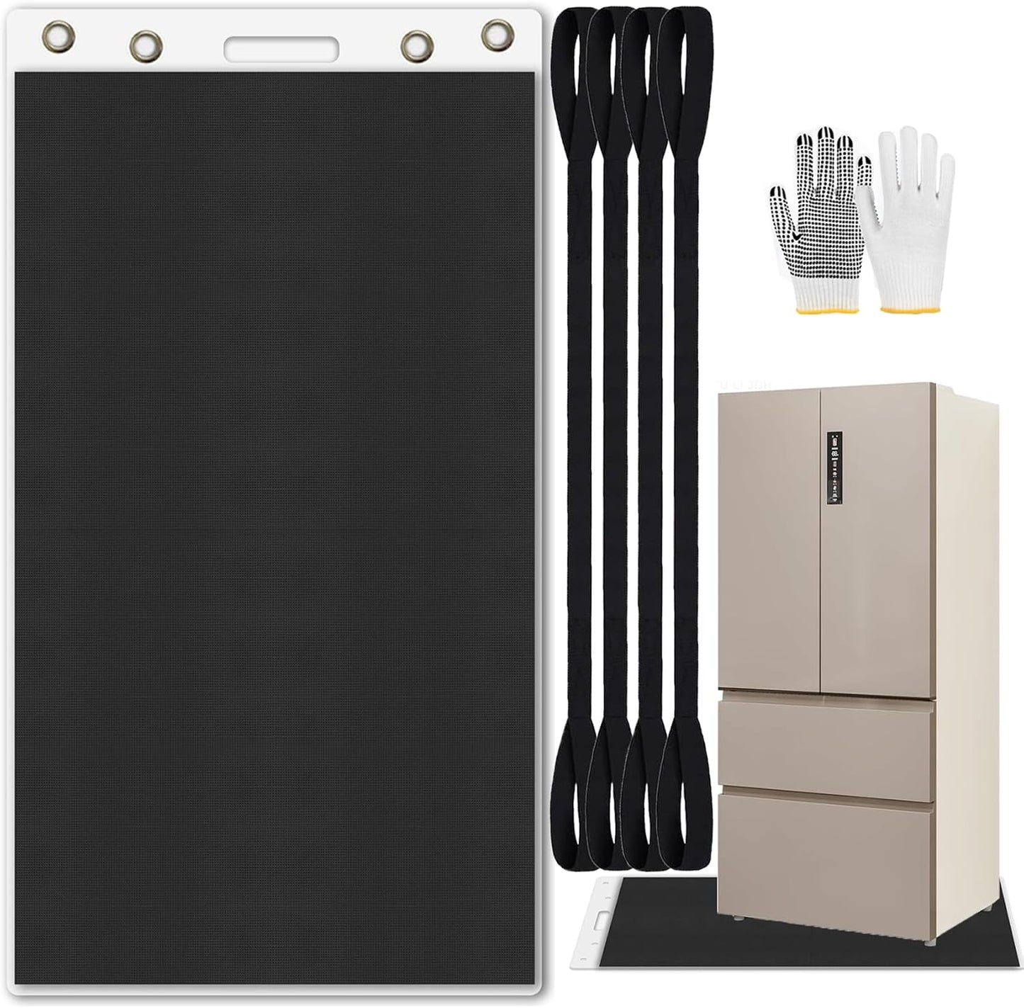 2 Set Large Furniture Sliders with Pull Strap, 4 ft Appliance Moving Sliders, Heavy Duty Furniture Movers Sliders, Furniture Pull Sliders for Carpet and Hardwood Floors (48" x 6.5")
