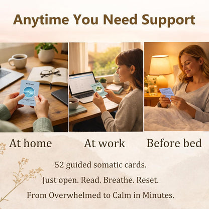 Somatic Therapy Cards - Nervous System Regulation Tools Gentle Practices for Calm and Balance, Grounding, Breathwork, Mindfulness, Gentle Movement