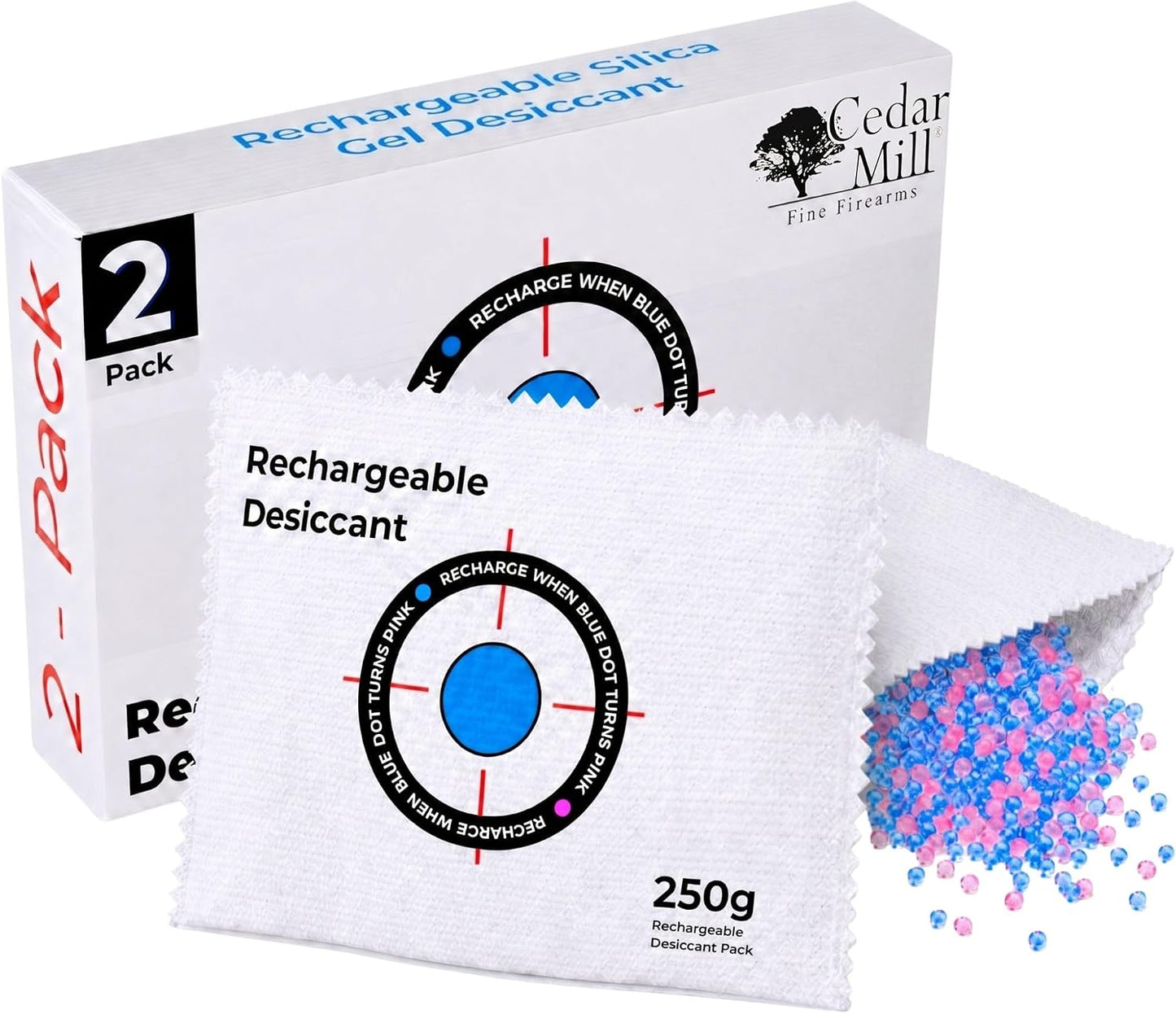 Rechargeable Silica Gel Dehumidifier 50g, Reusable Gun Safe Absorber
