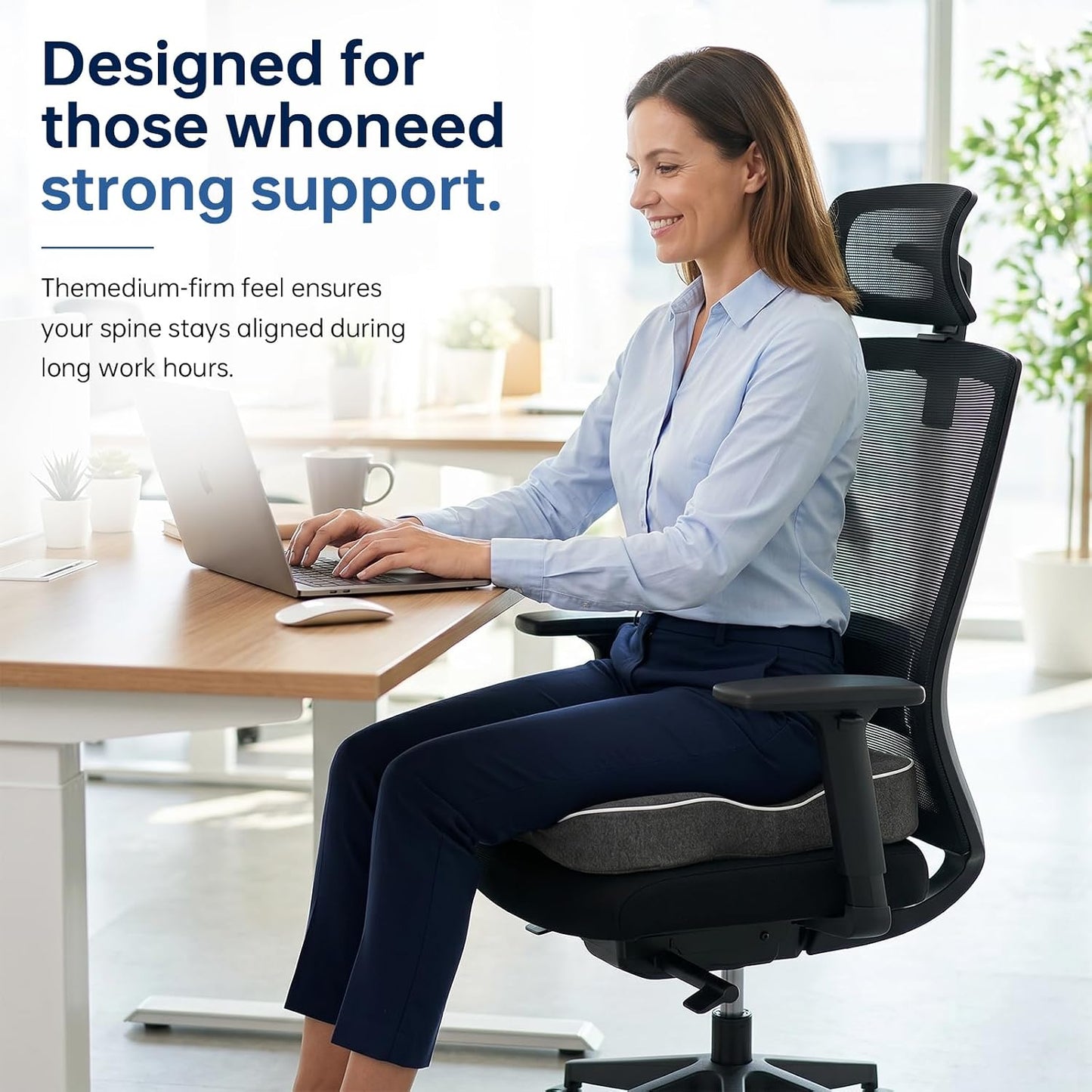 Hip Cushion Support,Everlasting Comfort,Tailbone Sciatica Relief Suitable | Breathable Material Memory Foam Core Skin-Friendly Non-Irritant Fabric Heat-Trapping Prevention Universal 46×36cm size