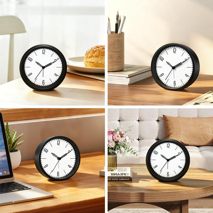Silent Analog Loud Alarm Clock for Bedrooms, 4.5" Battery Operated Alarm Clock with Modern Round Design, Plastic Small Desk Clock for Heavy Sleepers Adults Teens Seniors College Dorms, Green