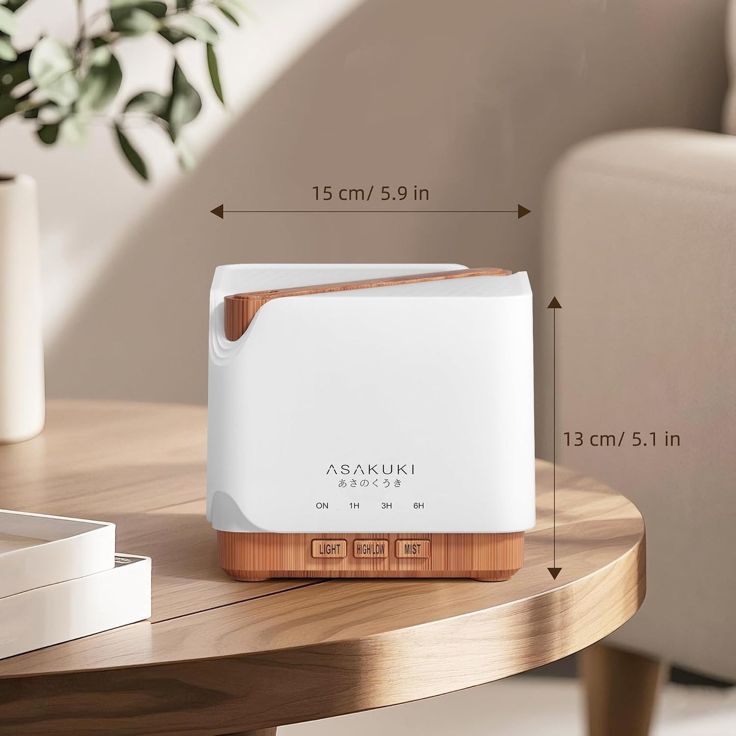 ASAKUKI Essential Oil Diffuser for Home with Top 6 Essential Oil Sets | Large 700 ml Humidifier, Automatic Shut-Off, 7 LED Lights for Living Room, Kitchen, Bedroom, Hotel - Yellow