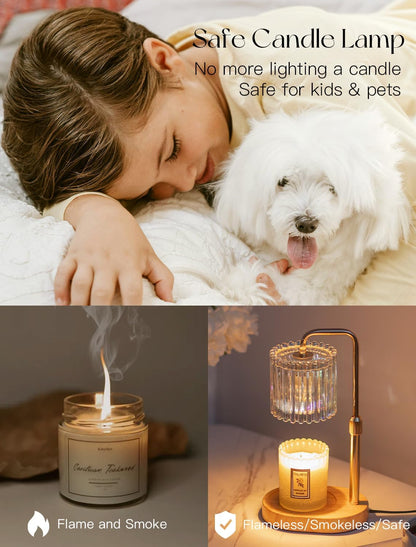 Candeldo Candle Warmer Lamp with Timer: Black Wax Melt Warmer