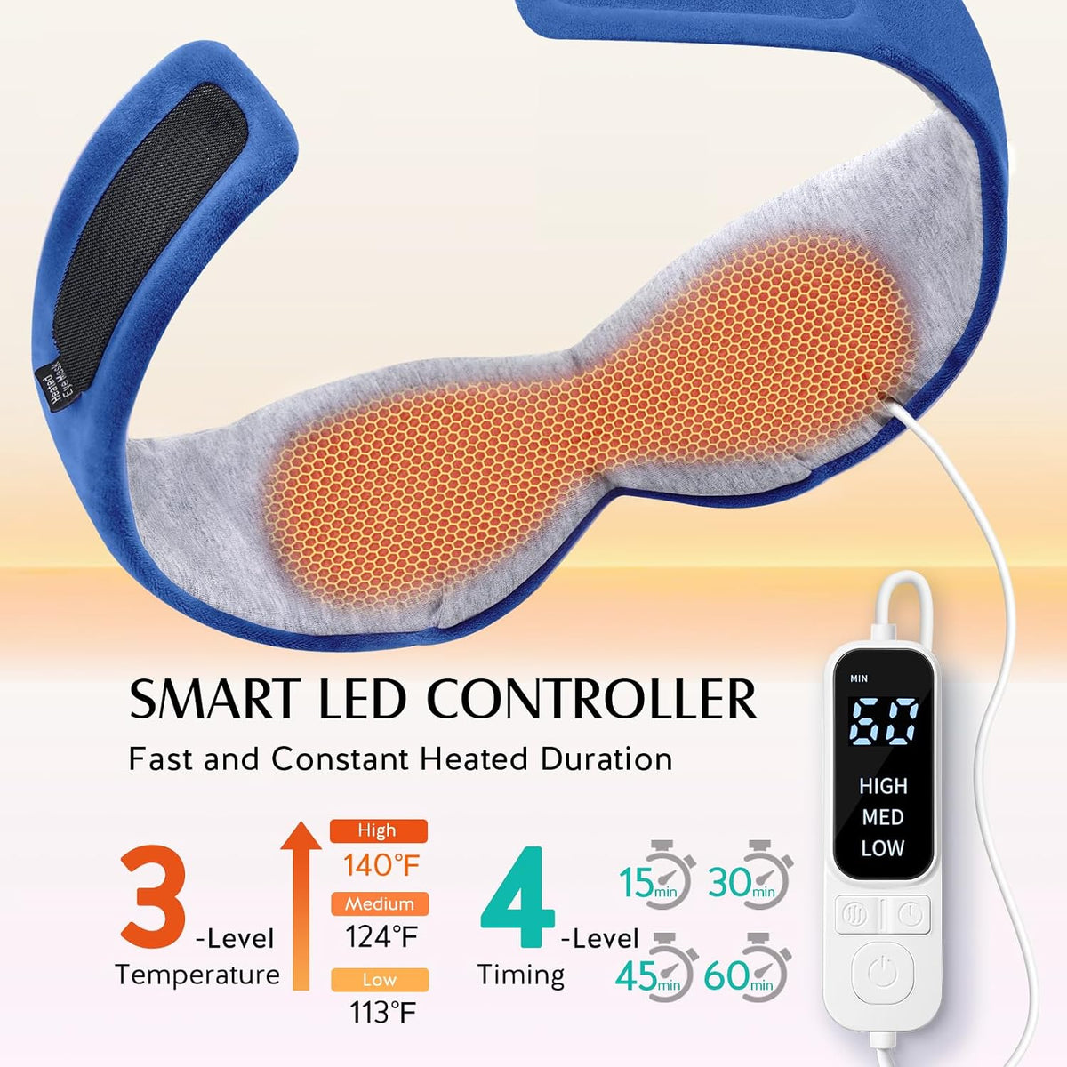 YFONG Heated Eye Mask, Warm Eye Compress Mask for Dry Eyes, Sleep Mask