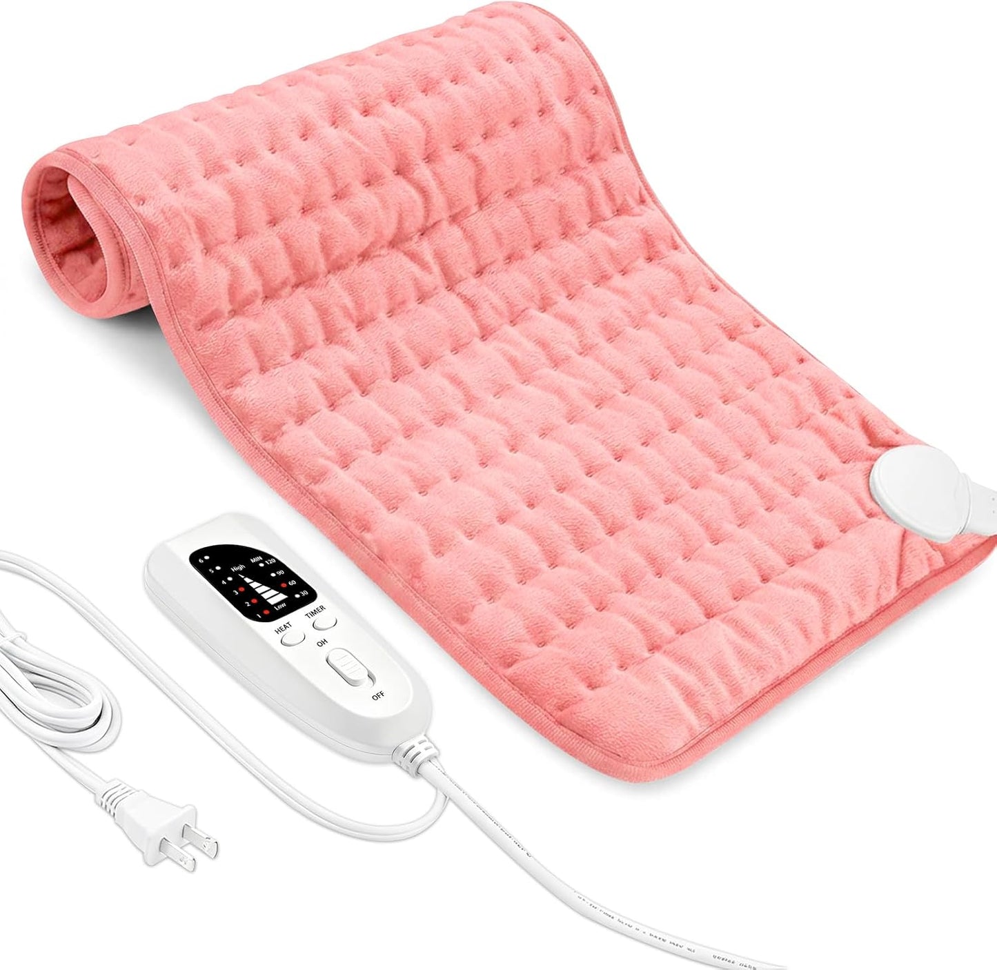Electric Heating pad with 6 Heat Settings, Auto Shut Off, Dry Electric Heating for Back Neck Knee Arms Legs Shoulder Heat Pads for Christmas Birthday Father Mother's Day (24"X12", Gray Green)