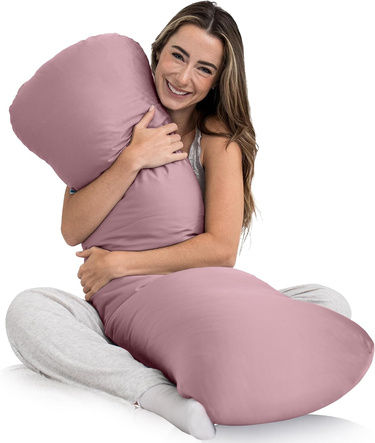 Weighted Body Pillow 6.5lbs, Cooling Tencel Cover, 41” x 10” | Calming Weighted Comfort, Breathable Cooling Cover, Machine Washable, Made for Side Sleepers, 12 Month Warranty