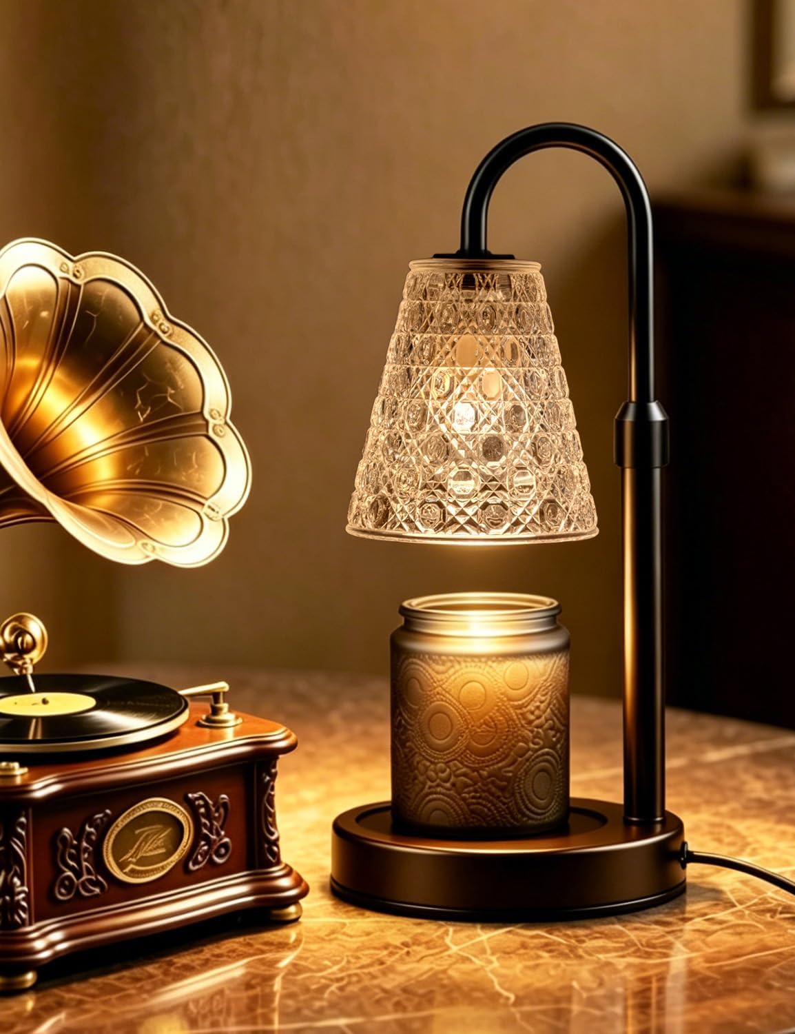 Candle Warmer Lamp with Timer Dimmable, Wax Melt Warmer, Black