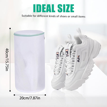 Shoe Washing Machine Bag, Laundry Bag for Sneakers, Orange, 7x15 | Bag to Wash Shoes in Washer and Dryer, for Tennis, Footwear, Trainers, Slippers, Prevent Tangling, Honeycomb Mesh
