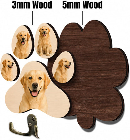 Dog Leash Holder Wall Mount, Pet Harness Hanger with Scrabble Letters, Dog Collar Organizer for Entryway, Memorial Cat Leash Holder for Wall, Pet Loss Gifts, Keepsake, Home Decor PF212-NAT