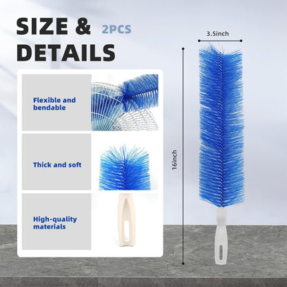 Fan Cleaning Brush, CN1ST 2PCS Brush Reusable Removes Dirt from Fans, Air Conditioning, Home, Car Vents Curtain