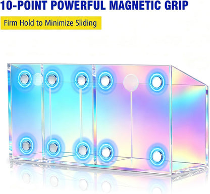 Magnetic Marker Holder for Whiteboard, Fridge, Teacher Must Have | Acrylic Magnet Dry Erase Pen Holder for Refrigeator, Anti-slip Pencil Holder for Classroom, Locker Organizer Accessories