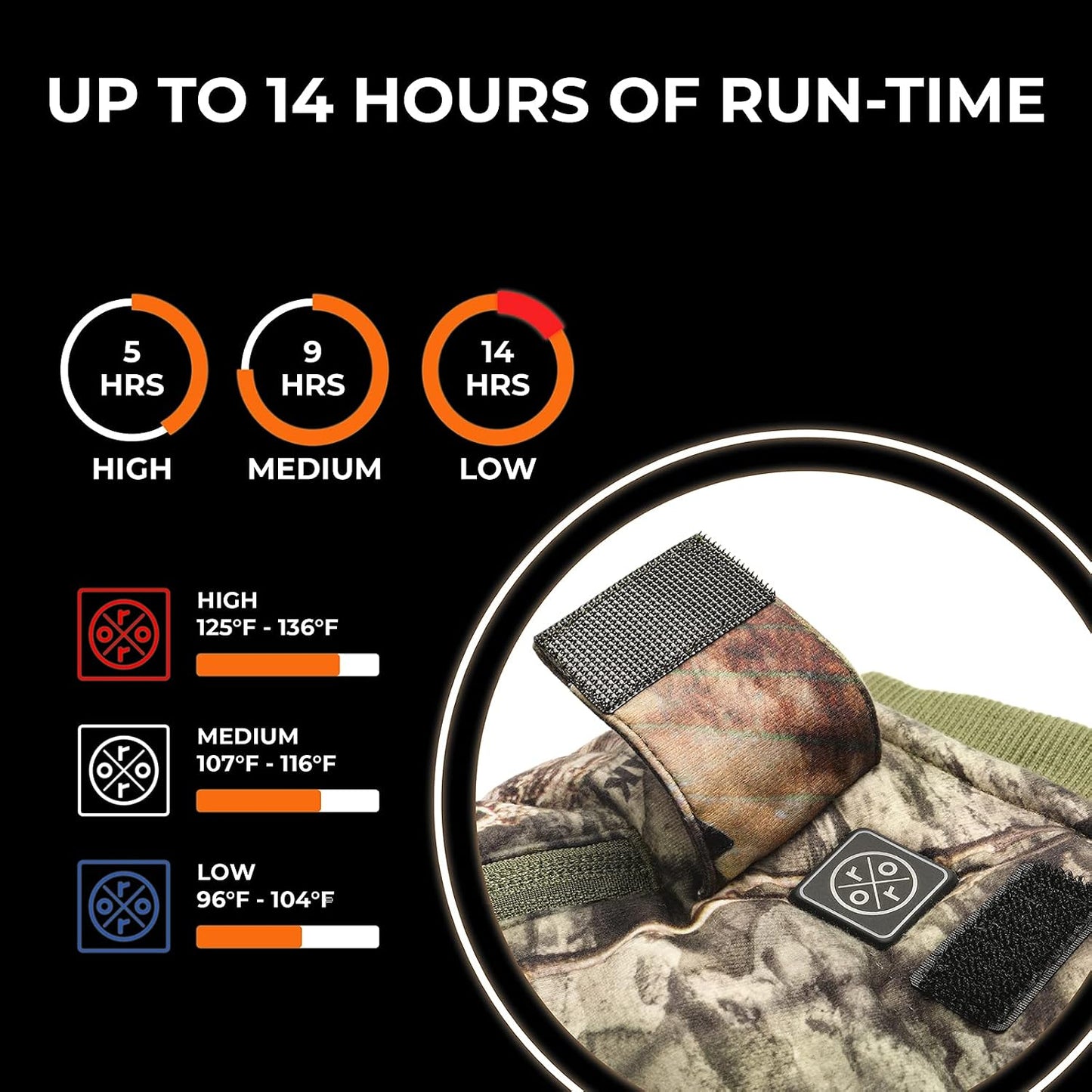 ororo 3-Zone Heated Hand Warmer Pouch and Muff with Rechargeable Battery | Up to 14 hrs, soft fleece lining, wind-resistant cuffs, water-resistant shell, adjustable waist belt, and storage pockets