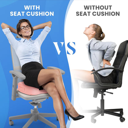 TushGuard Seat Cushion for Office Chair, Memory Foam Chair Cushion, Black