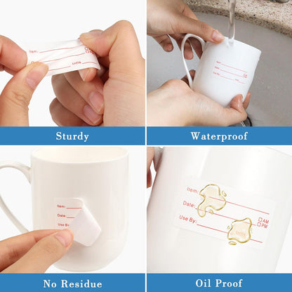 2 Rolls 1000 Pcs Food Labels Stickers, 1x2 in Removable Food Storage Labels | Waterproof and Oil-Resistant Freezer Date Stickers; No-Residue and Writable; For Refrigerator Containers Home Restaurant Use