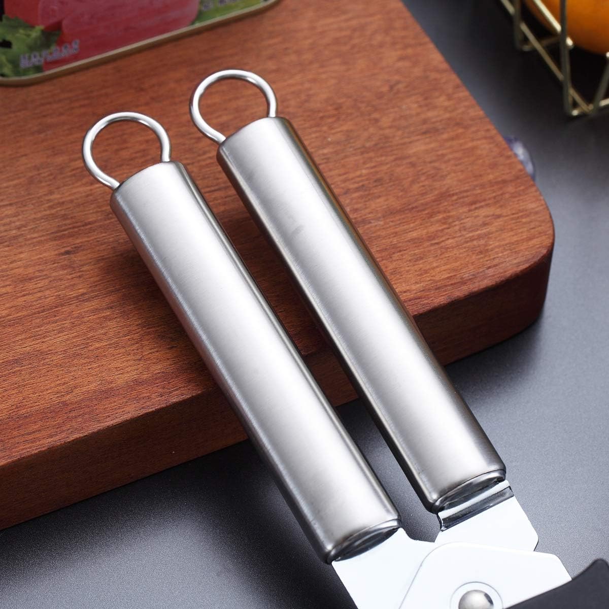 Berglander Can Opener, Stainless Steel Rainbow Handle Can Opener Hand Held, Smooth Edge Manual Can Opener, Heavy Duty (Rainbow)