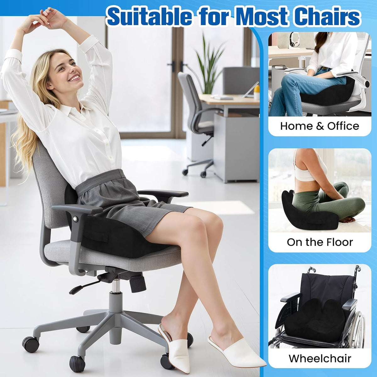 Seat Cushion, Chair Cushions, Memory Foam Office Chair Cushion