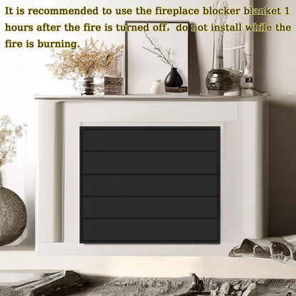 Magnetic Fireplace Cover 39"x32" Fireplace Draft Stopper Blocker Indoor | Fire Place Cover with Built-in 12 Strong Magnet for Iron Fireplace Frame Fireplace Screen