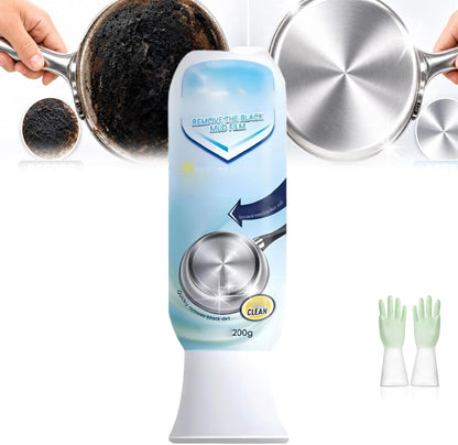 Pot Bottom Black Stain Remover, Magic Gel Cleaner for Black Pot Bottoms, Pots Bottoms Cleaning Gel, Stainless Steel Cleaner for Bottom of Pots and Pans, Effortless for Burned Cookware 200g (1, Set)